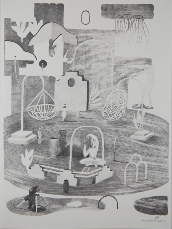 Hélène Duclos - L'interprétation des silences #5 - mine graphite sur papier - 40x30 cm