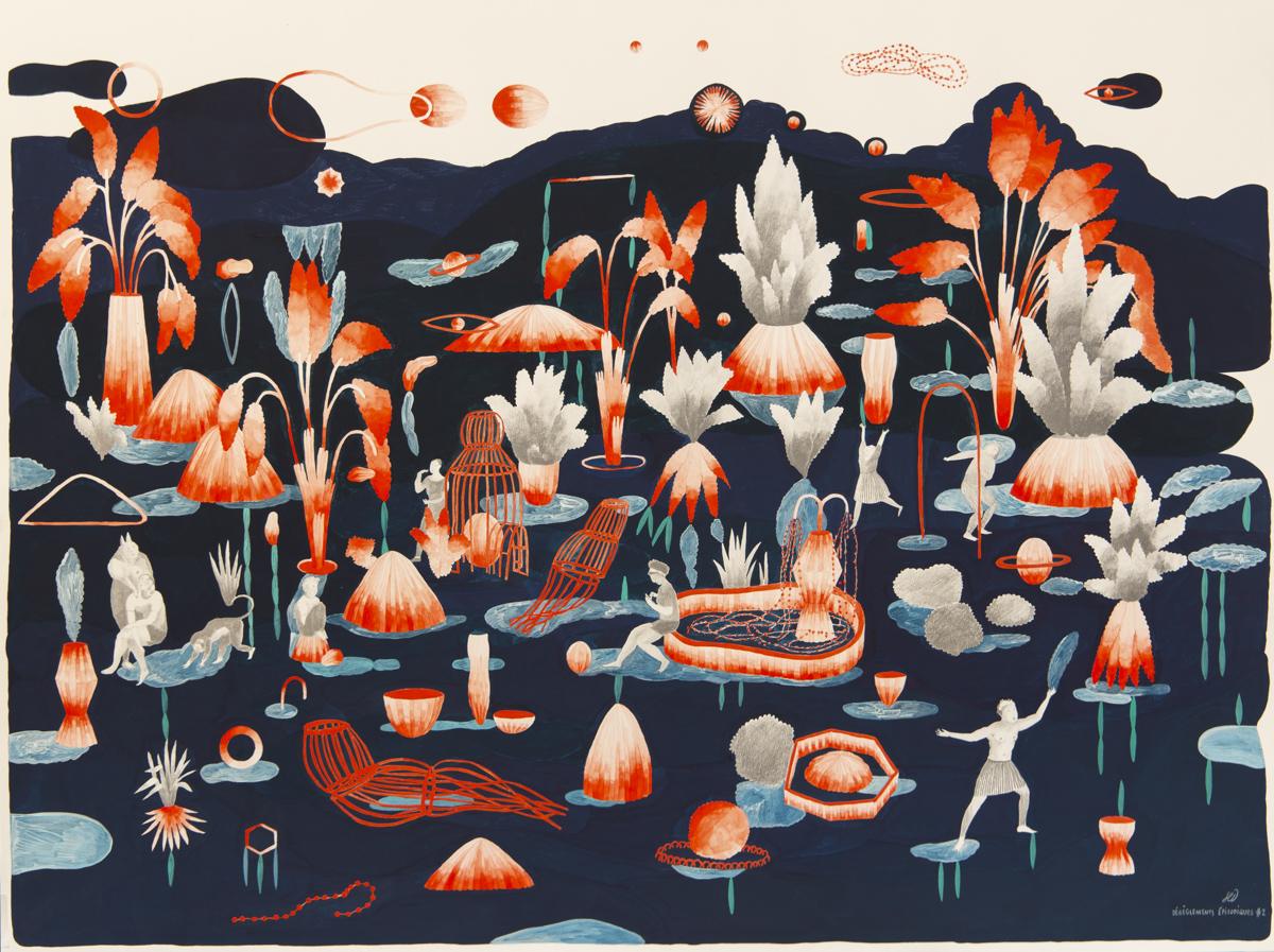 DESS-161-2022-2025-Dérèglements épisodiques #2 - 60x80-gouach Dérèglements épisodique - gouache sur papier - 60 x 80 cm - ©Hélène Duclos, adagp