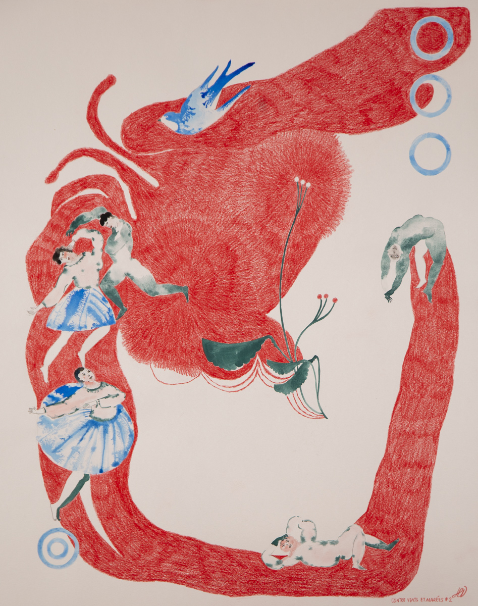 Contre vents et marées, 2- 2025 - technique mixte sur papier - 50 x 40 cm Hélène Duclos, Adagp