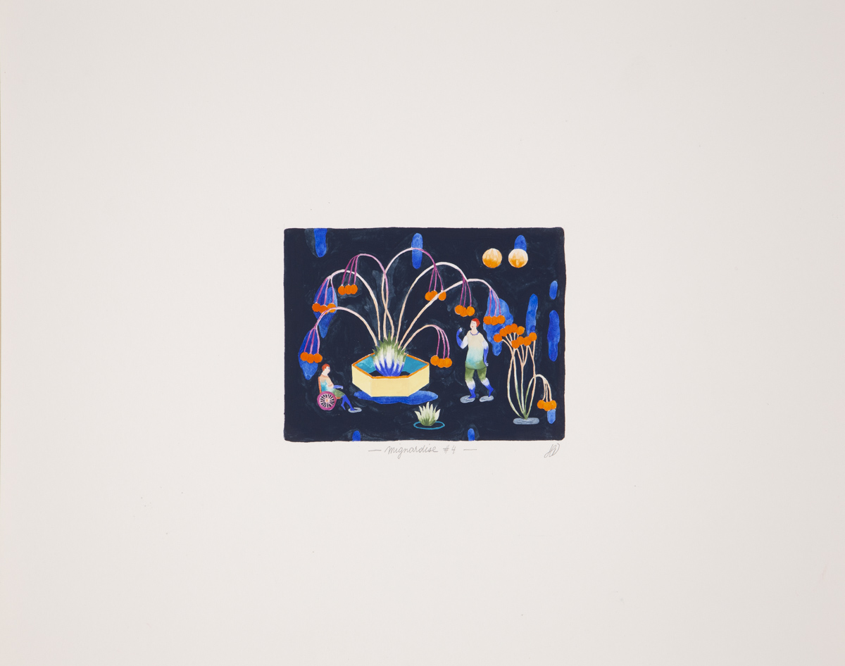 Mignardise, 4 - 2025 - technique mixte sur papier - 10 x 7,5 cm Hélène Duclos, Adagp