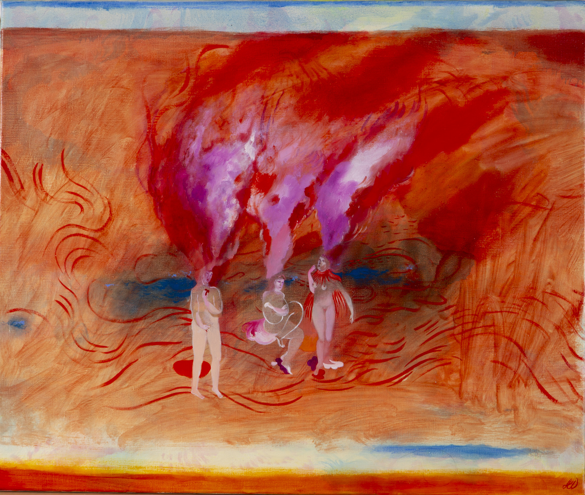 LF-132-2025 — La feu le vent - huile sur toile - 46 x 55 cm Helene Duclos - adagp -2025 - le feu le vent - huile sur toile - 46 x 55 cm