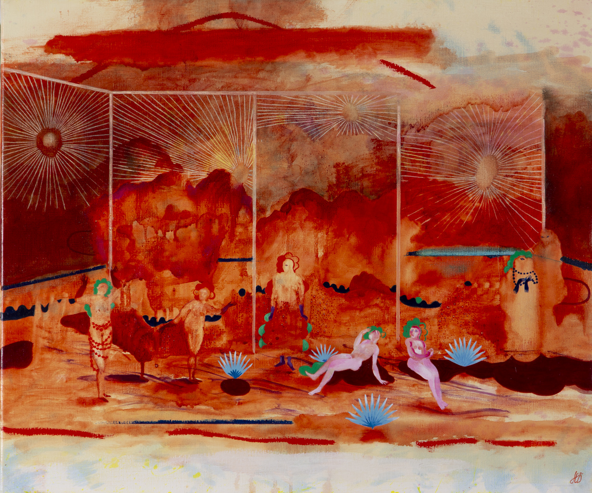 Helene Duclos - adagp -2025 - au-delà des collines - huile sur toile - 46 x 55 cm